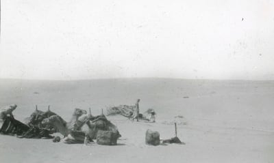 The Saudi desert in Hawaya, in a photo taken by Philby from one of his later excursions across the desert, in 1932. Royal Geographical Society via Getty