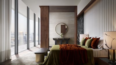 The penthouse bedroom. Courtesy Omniyat