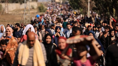 Palestinian families fleeing Gaza city and other parts of northern Gaza head south. AFP