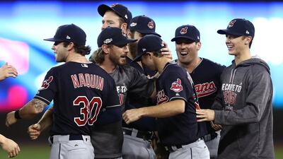 Cleveland Indians will face either the Chicago Cubs or the Los Angeles Dodgers in the World Series. Elsa / Getty Images