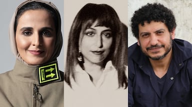 From left, Sheikha Al Mayassa bint Hamad Al-Thani, Sheikha Hoor Al Qasimi and Wael Shawky. Photo: ArtReview