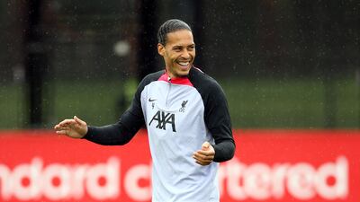 Liverpool defender Virgil van Dijk during training. PA