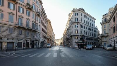 Corso Vittorio Emanuele is deserted during the Coronavirus emergency lockdown. EPA