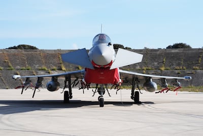 A Typhoon FGR4 at RAF Akrotiri, in Cyprus. PA