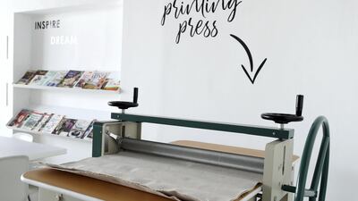 The studio is also home to a printing press. Chris Whiteoak / The National
