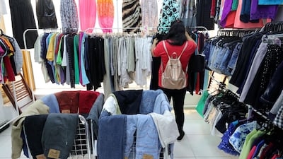 Abu Dhabi, United Arab Emirates - June 19, 2019: Thrift clothes shop Bodega. Wednesday the 19th of June 2019. Hamdan Bin Mohammed Street, Abu Dhabi. Chris Whiteoak / The National
