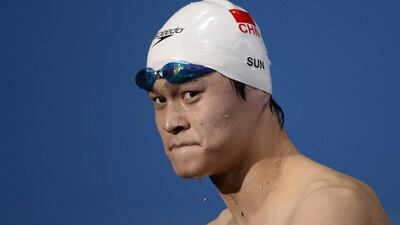 Sun Yang will lead China's set of swimming stars at the 2014 Asian Games in South Korea. Fabrice Coffrini / AFP