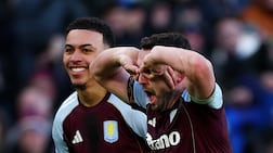 John McGinn of Aston Villa celebrates scoring his team's third goal against Nottingham Forest. Getty Images