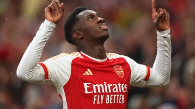 SUBS: Eddie Nketiah (On for Trossard 56’) 7: Confident run and first-time finish to put Arsenal ahead. Getty