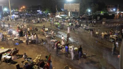 Sudanese protesters rally outside the army headquarters in Khartoum. AFP