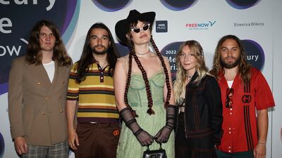 British band Wet Leg attend. The show was postponed due to the death of Queen Elizabeth II. PA via AP