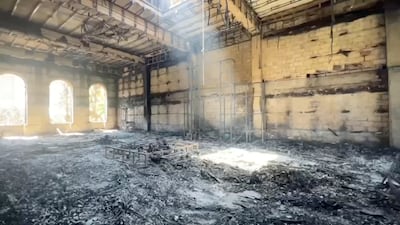 The Derbent synagogue after it was set ablaze during the attack. Reuters