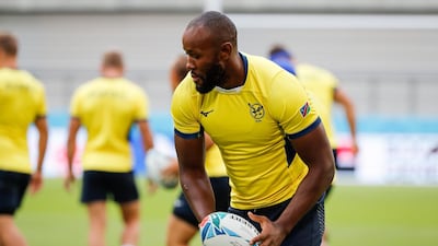 Tjiuee Uanivi of Namibia participates in a training session. EPA