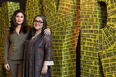 Kareena Kapoor Khan, left, with Daayra director Meghna Gulzar. AFP