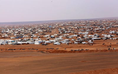 The Rukban refugee camp on the Jordan-Syria border. Mr Grandi said the area isn't secure enough to deliver aid. Raad Adayleh / AP