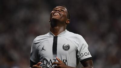 PSG defender Nuno Mendes celebrates after scoring. AFP