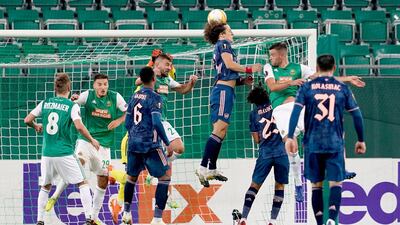 Arsenal defender David Luiz heads home to level the scores. AFP