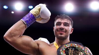 Tommy Fury celebrates. Getty Images