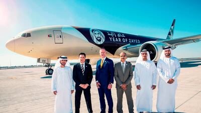 An Etihad Airways aircraft in the Year of Zayed livery. Courtesy Etihad