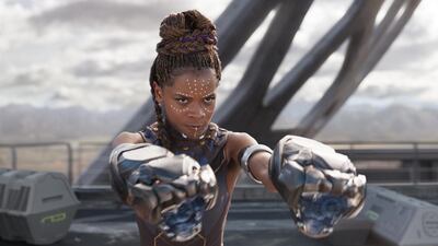 Letitia Wright in a scene from "Black Panther." AP