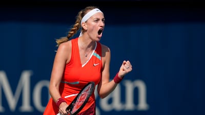 Petra Kvitova celebrates a point against Jelena Ostapenko. AP