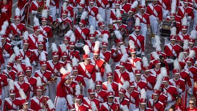 Performers move through Sixth Avenue during the Macy's Thanksgiving Day Parade. AP Photo