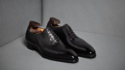 Deco square Oxford shoes inspired by Michael, a sommelier, from Alessandro Sartori’s bespoke shoe collection for Ermenegildo Zegna. Courtesy of Ermenegildo Zegna