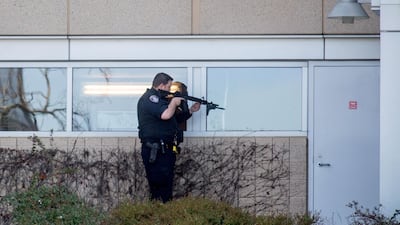 Gunshots erupted at YouTube's offices in California on Tuesday, sparking a panicked escape by employees and a massive police response, before the female shooter apparently committed suicide. AFP/JOSH EDELSON