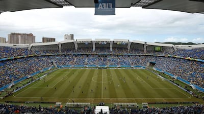 A general view shows the Arena das Dunas prior to the Group D match between Uruguay and Italy at the 2014 World Cup in Natal, Brazil on Tuesday. Yasuyoshi Chiba / AFP