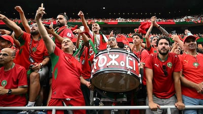 Morocco's fans celebrate their team's last-16 victory over co-hosts Canada in Houston. AFP