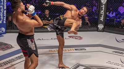 Eslam Syaha’s high kick attempt at Laid Zerhouni.