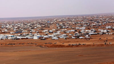 Overview of Al Rukban camp, between the Jordan and Syria borders. AP