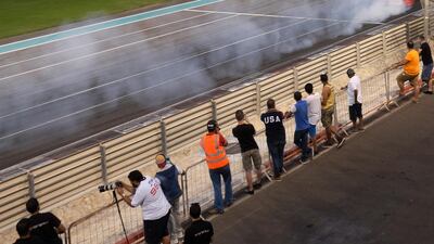 Motor drift fans line up to watch the Drift Allstars battle.