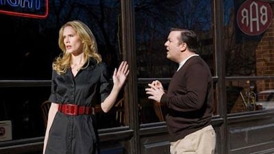 Stephanie March and Ricky Gervais in The Invention of Lying.
