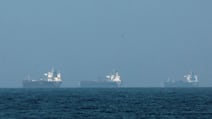 Tankers are seen off the coast of Fujairah. Inbound transit of commercial vessels through the waterway fell to zero on Tuesday, from 55 on February 26. Reuters