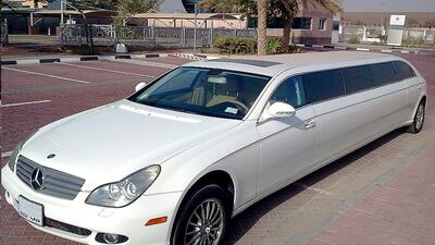 Arriving in style: Be chauffeured in a Mercedes CLS limousine and fit eohjt of your nearest and dearest in the back. It’s at your disposal for 10 hours for Dh4,000. www.limo-uae.com