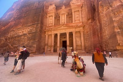 Petra’s Treasury became the entrance to the temple containing the holy grail in Indiana Jones and the Last Crusade. AFP