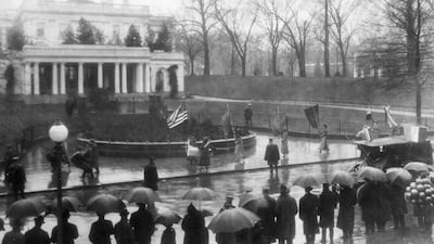 American suffragettes marching around the White House on March 4, 1917. Getty Images