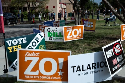 A polling site on the first day of early voting for the midterm election in Austin, Texas, on October 19. Bloomberg