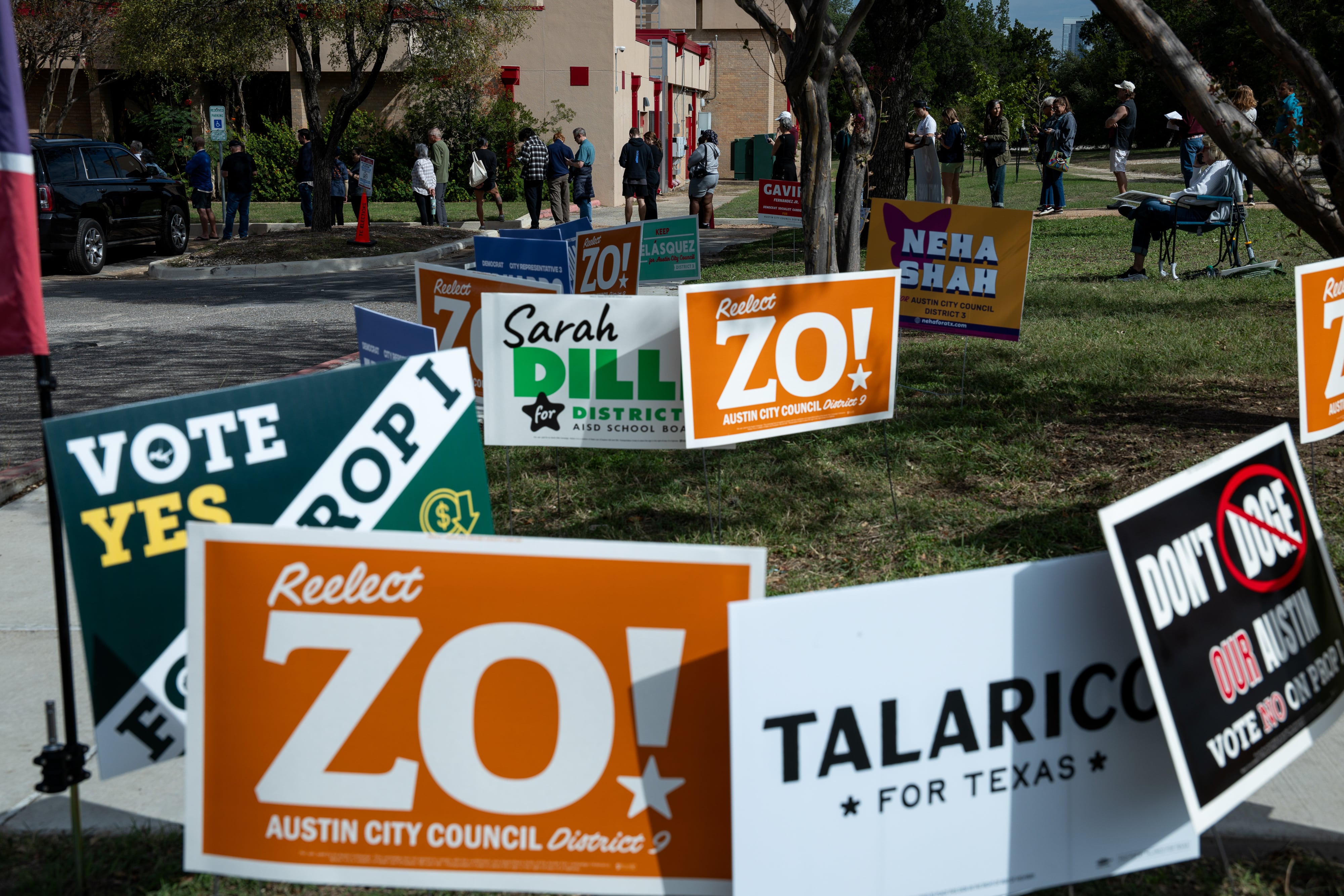 A polling site on the first day of early voting for the midterm election in Austin, Texas, on October 19. Bloomberg