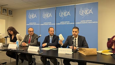 Dr Amber Alayyan, Prof Nick Maynard, Dr Zaher Sahloul and Dr Thaer Ahmad speak in New York on Tuesday.