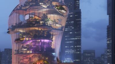 A transparent, membrane-like outer layer encases a vegetation-filled interior. All photos: OBMI