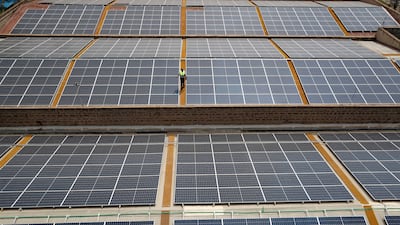 Solar panels on the roof of a company in Nairobi, Kenya. Access to electricity remains a major challenge in Africa. AP