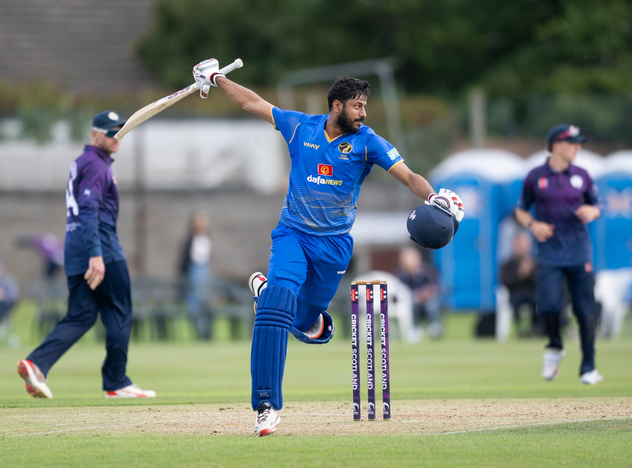 A fine century from Adeeb Usmani propped up the UAE total of 231 for eight from their 40 overs.