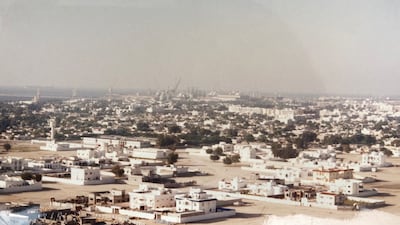 The view from Sheikh Zayed Road to Port Rashid in the 1990s.
