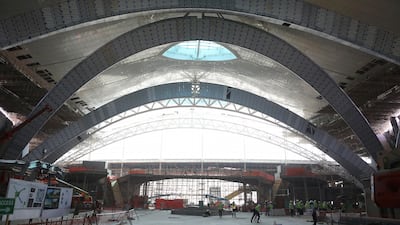 At 180 metres long, 52 metres high and weighing 1,000 metric tons, the terminal will also have the world’s longest indoor arch. Natalie Naccache / Bloomberg