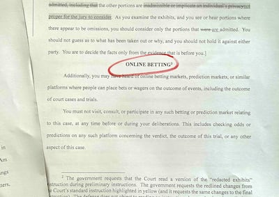 Proposed jury instructions for the Lockerbie trial include a warning about betting markets. Photo: Pacer