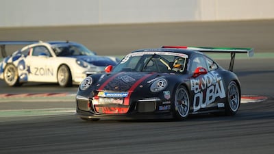 Saeed Ali Mehairi took advantage of championship leader Clemens Schmidt's bad start to take control of the race all the way to the finish and give Skydive Dubai Falcons their first win on the season in the Porsche GT3 Cup Challenge Middle East. Courtesy photo