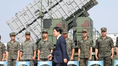 Taiwanese President Lai Ching-te visits a naval base in Taoyuan, after China carried out military drills near the island. AFP