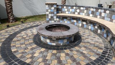 Above, a display using blocks and pavers at Ducon Industries' facility in Dubai. Pawan Singh / The National